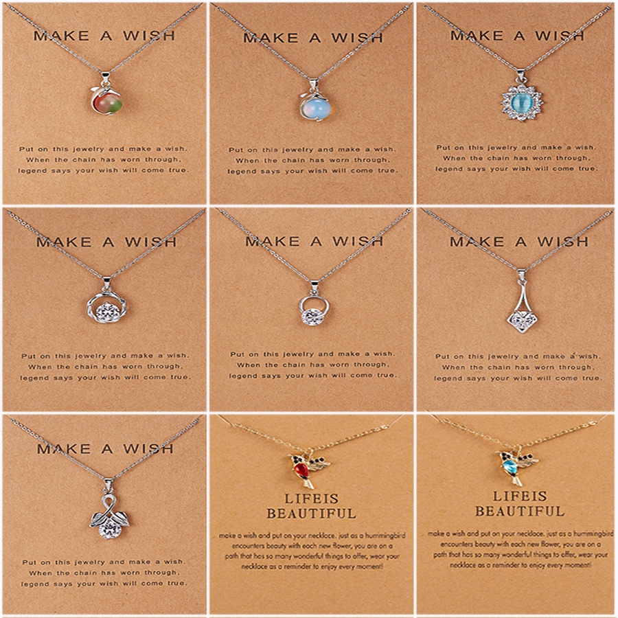 Vòng cổ RINHOO FRIENDSHIP mặt tùy chọn khảm đá thời trang