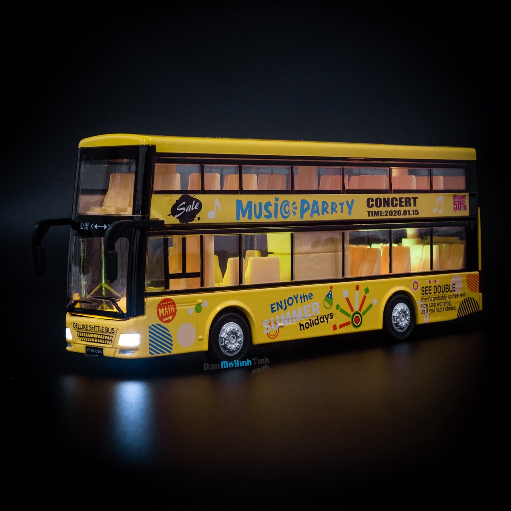 Mô hình xe buýt đồ chơi 2 tầng 1:36 Ty model