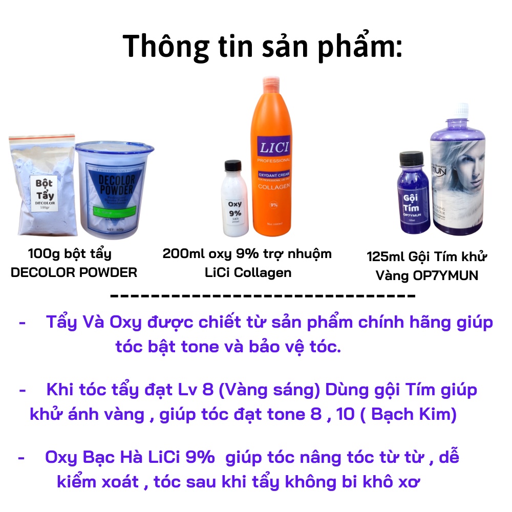 Thuốc tẩy tóc an toàn tại nhà , không gây rát da đầu , tóc lên tone sáng