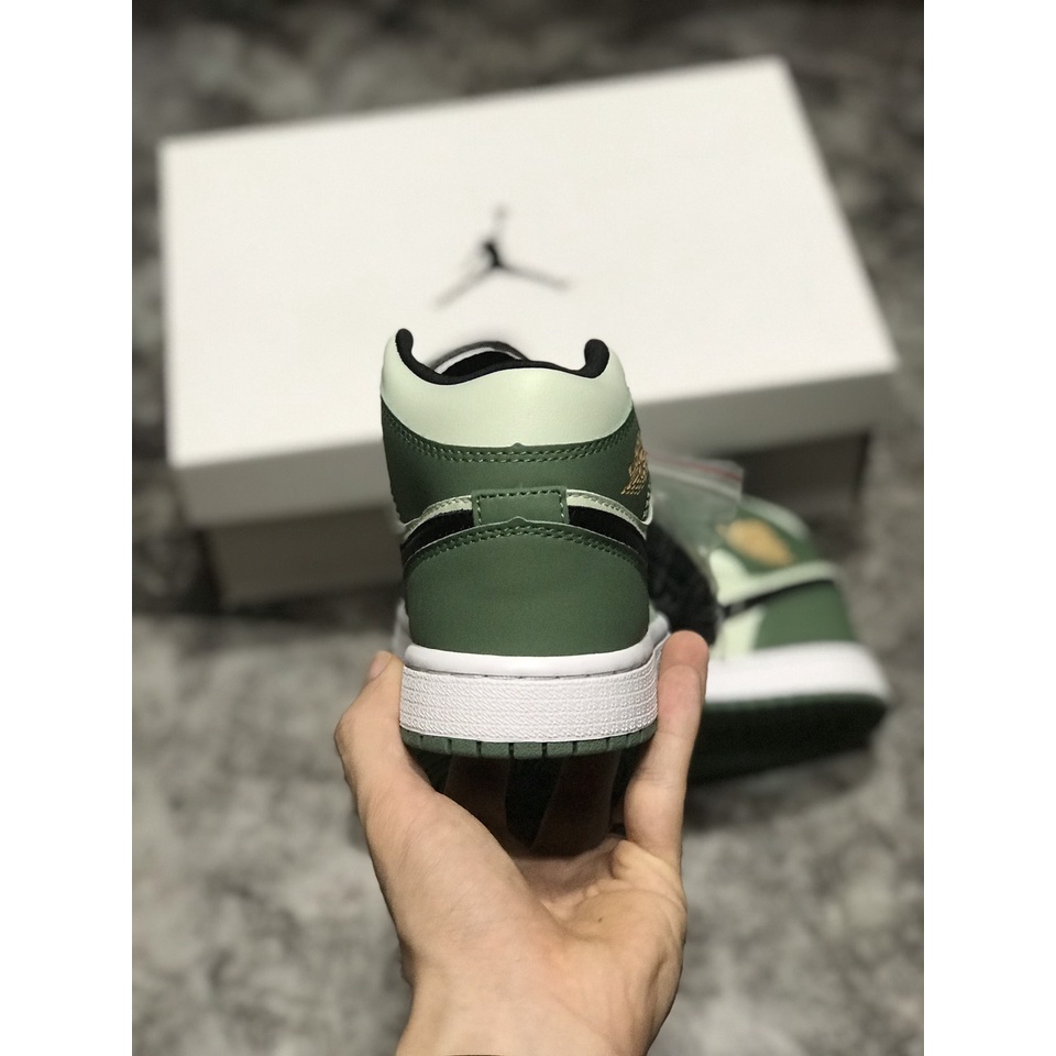 [KELLY SNEAKERS] Giày Thể Thao Sneaker Jordan 1 Mid Dutch Green - Xanh Lá (Ảnh Thật + Hàng Sẵn)