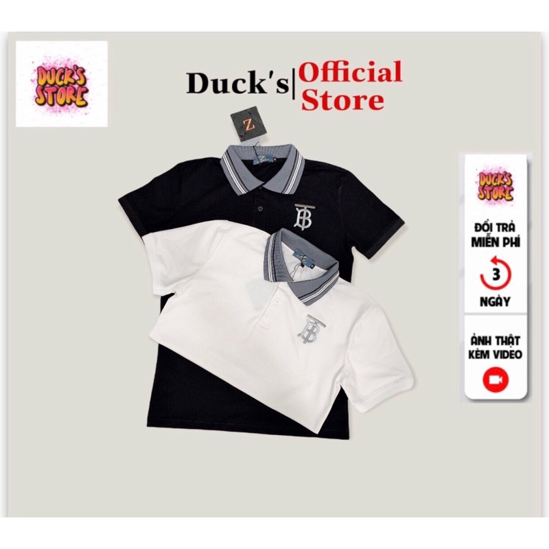 Áo thun nam trắng đen chất liệu cotton, co giãn, mặc thoáng mát. Thêu logo tạo điểm nhấn cho áo, siê