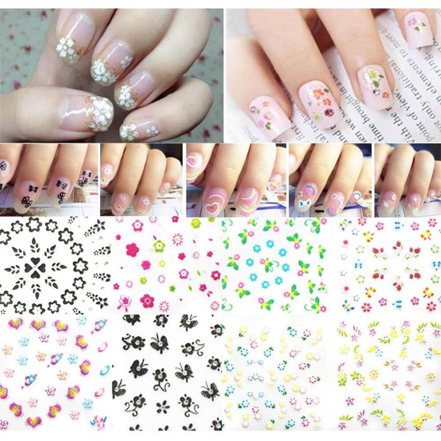 Sỉ 16 Sticker nail móng tay 35k - 1 vỉ