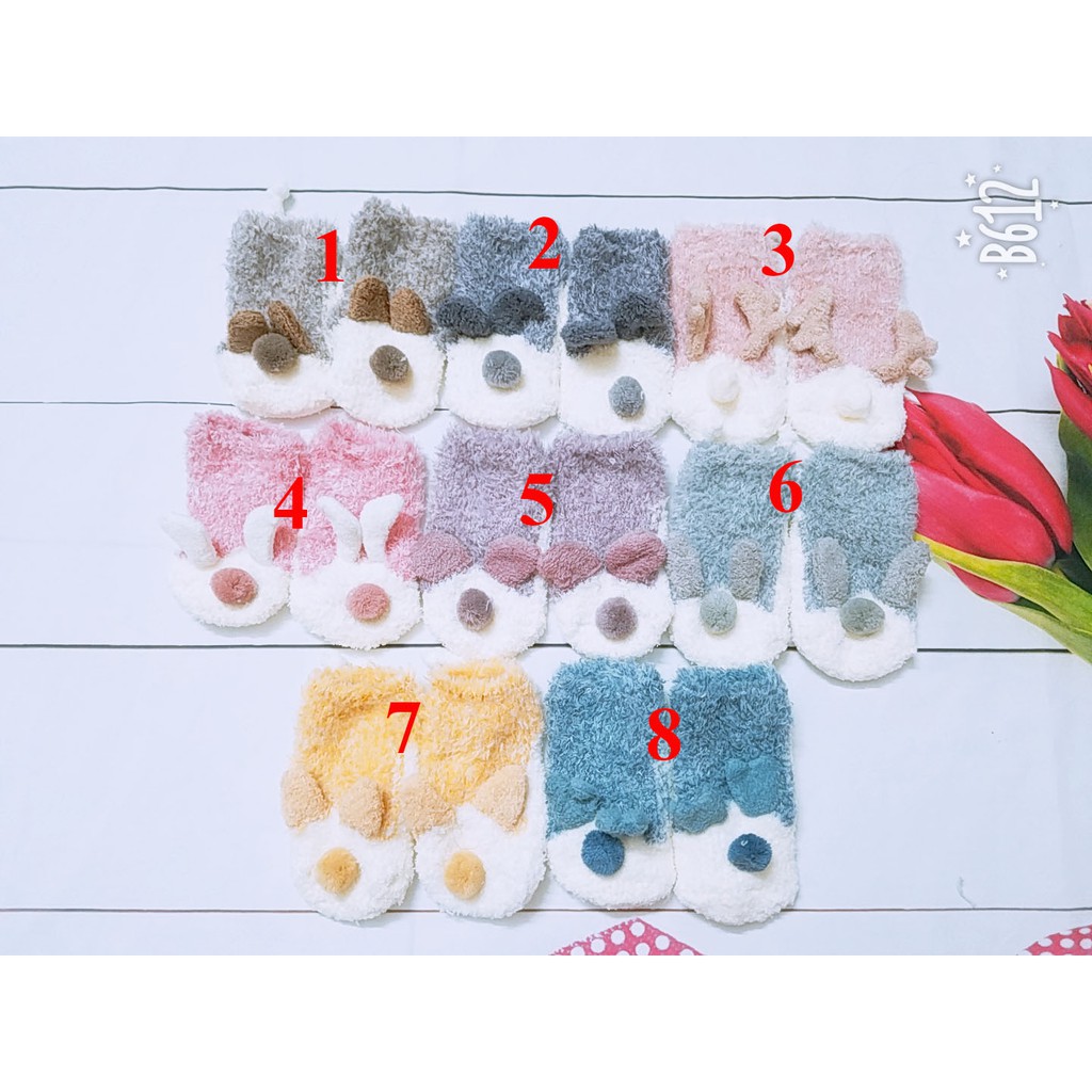 Tất giầy, tất hài chống trơn trượt hình thú cho bé Spoil Socks cho bé yêu từ 1-3 tuổi (chân 13 cm)