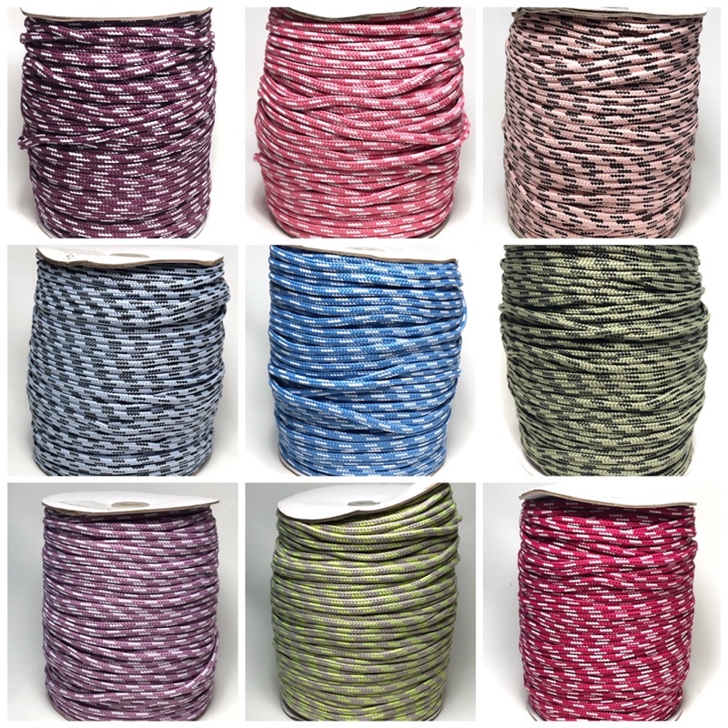 Cuộn 140 mét - Dây Dù 5mm oval ko lõi họa tiết ấn tượng dùng làm macrame, căng lều, thời trang, trang trí