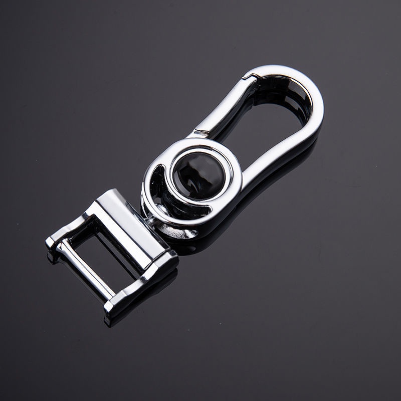 Móc Khóa Kim Loại Phối Da Cho Chìa Khóa Xe Hơi Tiện Dụng