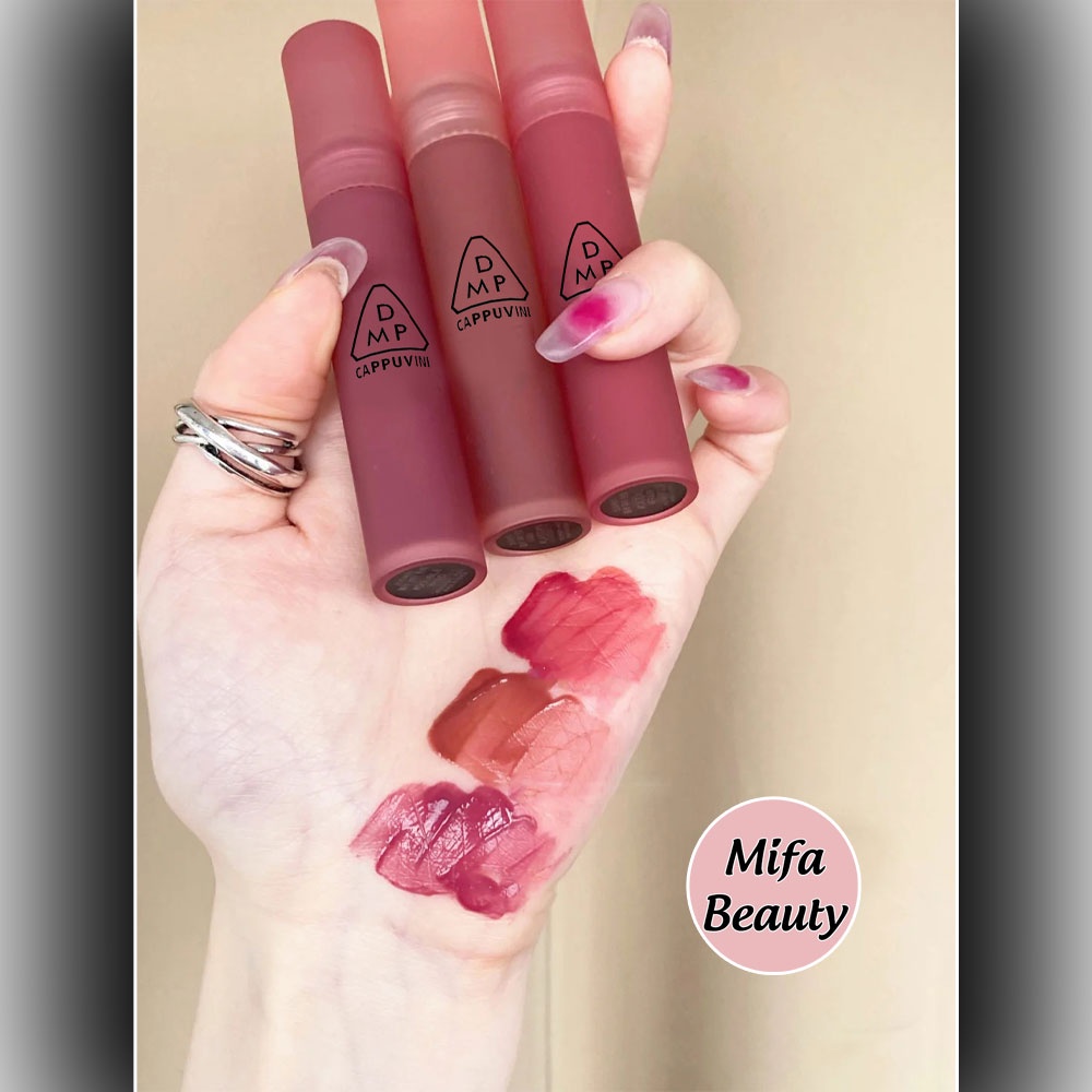 Son kem lì cappuvini, son nội địa trung vỏ đỏ 6 màu hot trend CP28