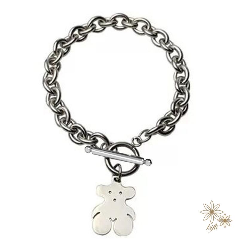 Vòng đeo tay BELLA-Bee bằng thép titan họa tiết chú gấu dễ thương