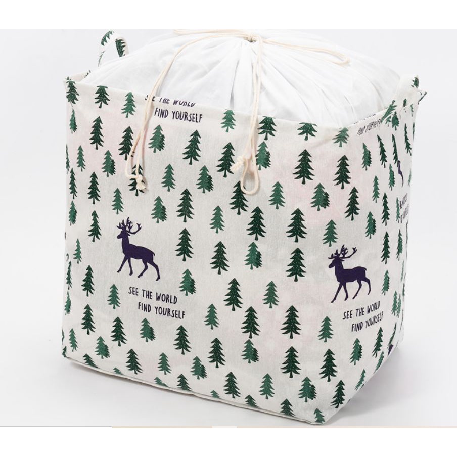 Giỏ đựng quần áo bằng vải cỡ lớn 100 lít đa năng có thể gấp gọn vintage xinh xắn dododios