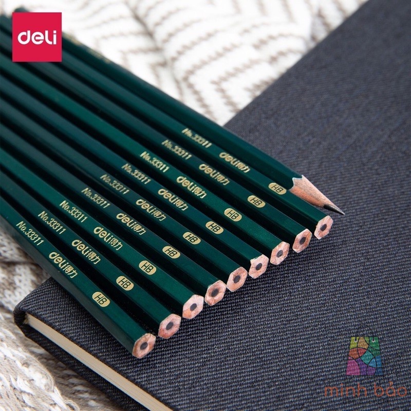BỘ 10 BÚT CHÌ LỤC GIÁC 2B/HB DELI VẼ MỸ THUẬT LÀM BÀI KIỂM TRA NHẠY VỚI MÁY CHẤM THI AN TOÀN VỚI NGƯỜI SỬ DỤNG 33311