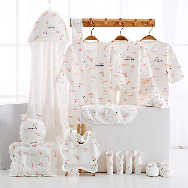Set Đồ Sơ Sinh Cao Cấp Cho Bé - Làm Qùa Tặng, Dùng 23 Chi Tiết