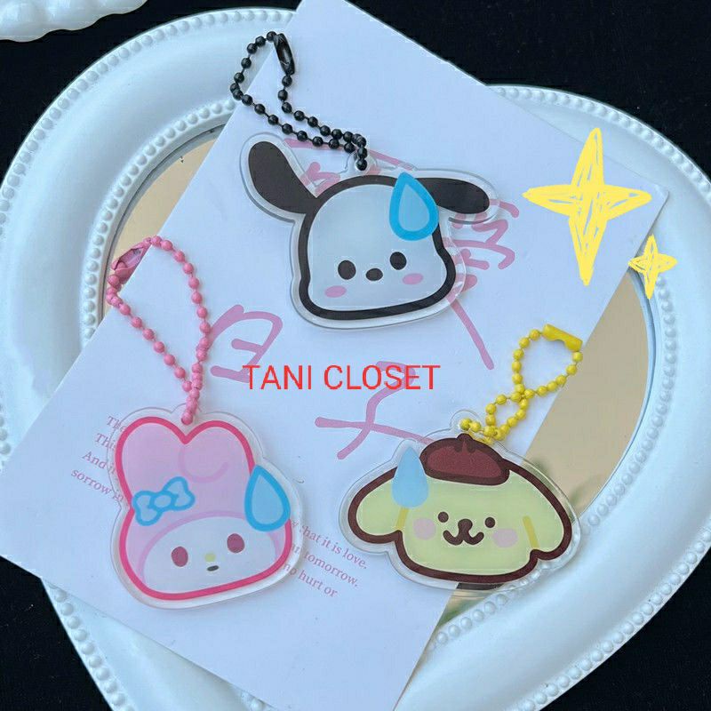 Móc Khóa Nhựa Cứng Emoji Sanrio Bối Rối