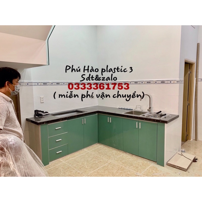Khung cánh + thùng cánh tủ bếp dưới chữ L theo yêu cầu giá theo mét tới