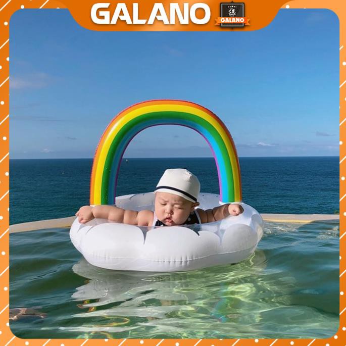Phao Bơi Cho Bé GALANO Phao Bơi Trẻ Em Xỏ Chân Chống Lật An Toàn Bơi Lội Hình Cầu Vồng Cực Yêu SS-001262