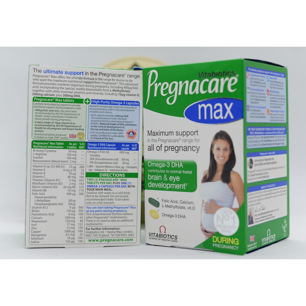 Pregnacare Max Vitamin tổng hợp, Omega 3 cho bà bầu