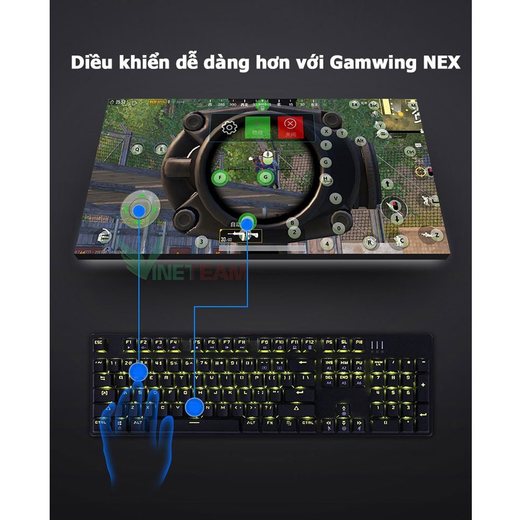 Bộ chuyển đổi game G-nex pro chơi PUBG Mobile , AoV , Mobile Legends , RoS, Knives Out, Free Fire -dc3315