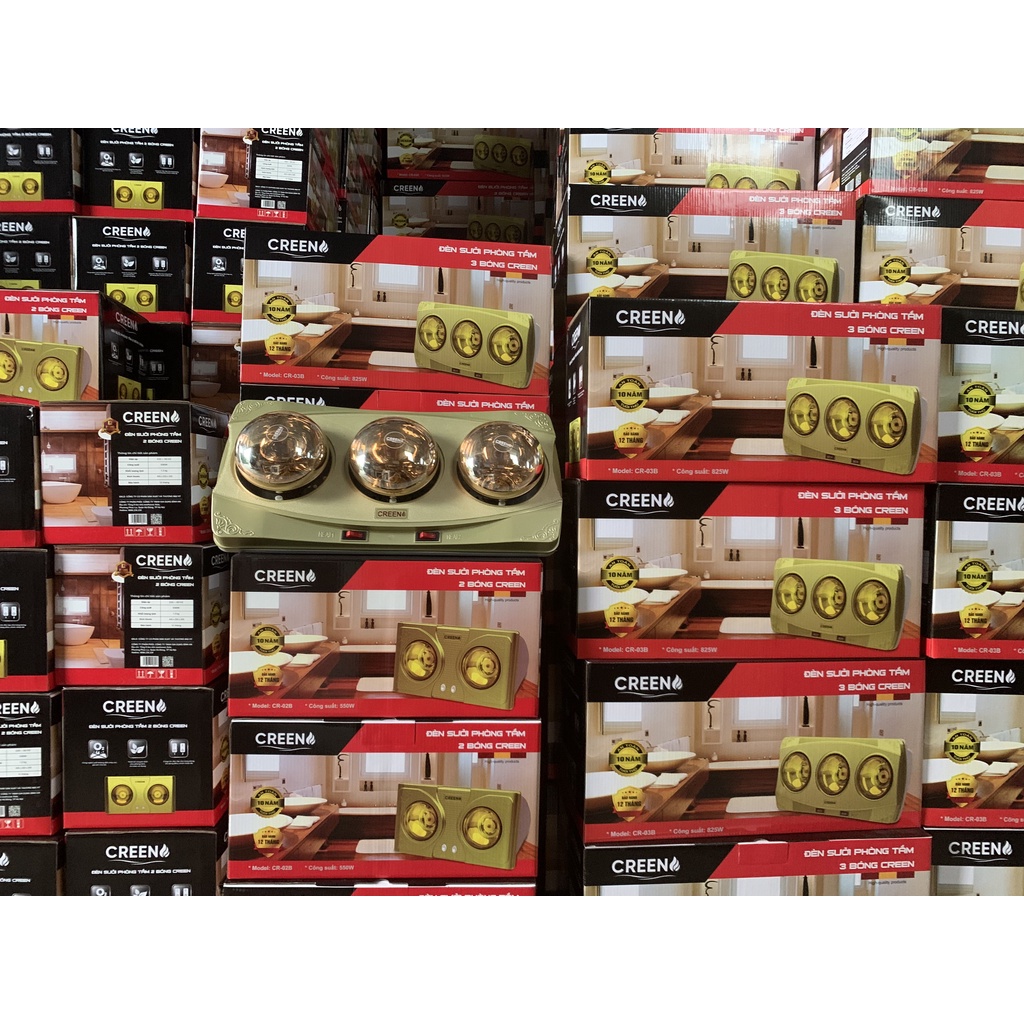 Đèn Sưởi Nhà Tắm Cao Cấp Creen 2 Bóng - 3 Bóng