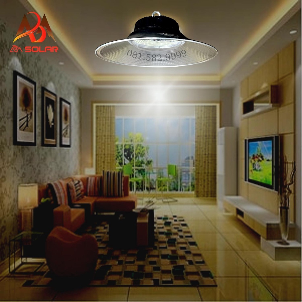 [300w] Đèn Treo Trần Năng Lượng Mặt Trời, Công Suất 300W, Sáng 3 Màu LED, Chiếu Sáng Trong Nhà- ABM SOLAR