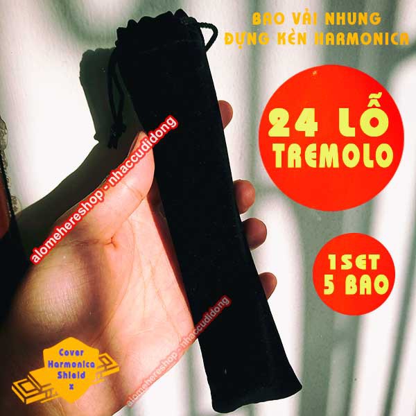 Bộ 5 Bao Nhung Đựng Kèn Harmonica Tremolo 24 Lỗ
