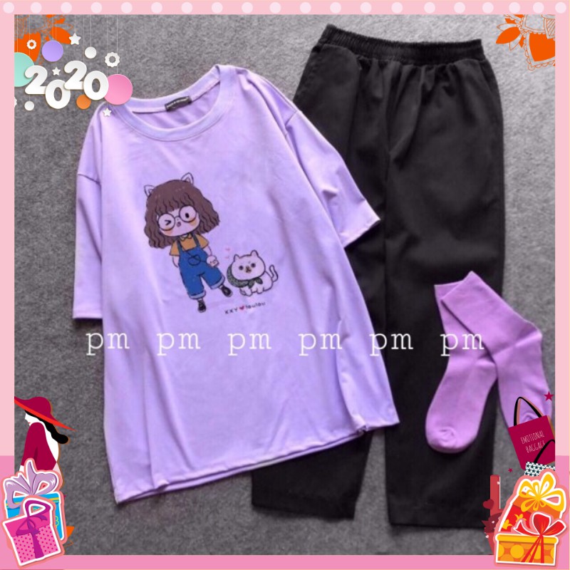Sét Bộ Đồ Nữ Mặc Đi Chơi Dự Tiệc, Mặc Ở Nhà Mùa Hè, Áo Phông Đỏ Cotton Kèm Quần Kaki Trắng Phong Cách Hàn Quốc | BigBuy360 - bigbuy360.vn