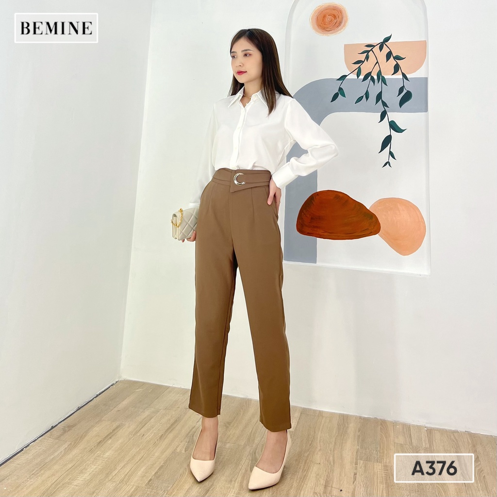 Áo sơ mi basic xếp ly cổ tay BEMINE A376TRANG