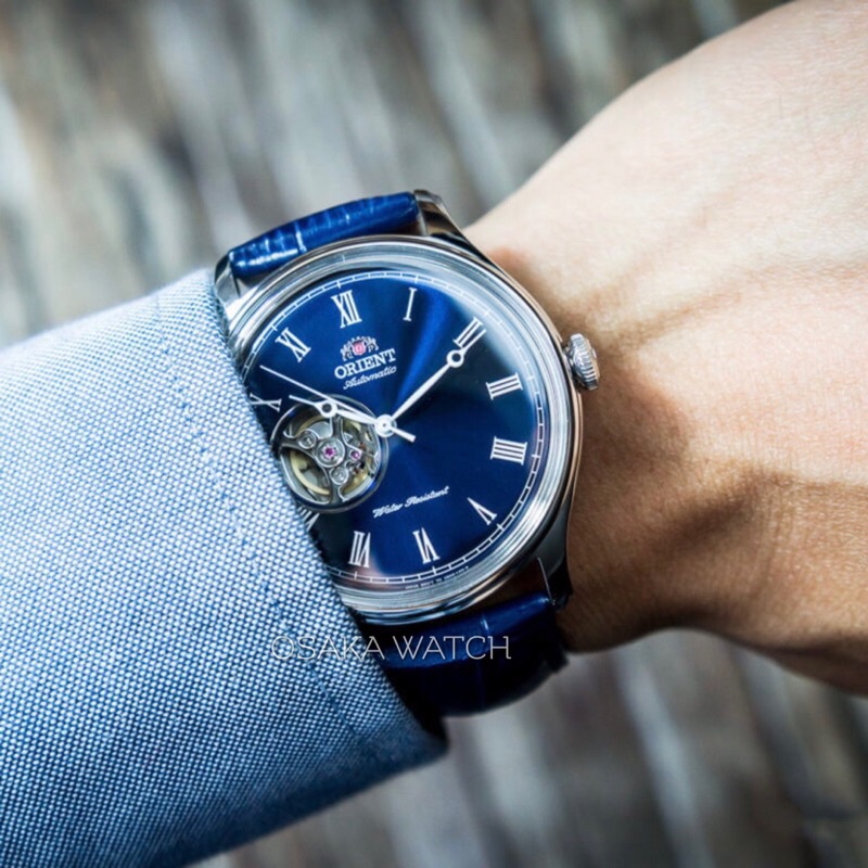 Đồng Hồ Nam Cơ Automatic Orient Cabalero Dây Da Số La Mã Hàng Cao Cấp Mới - Xanh Dương