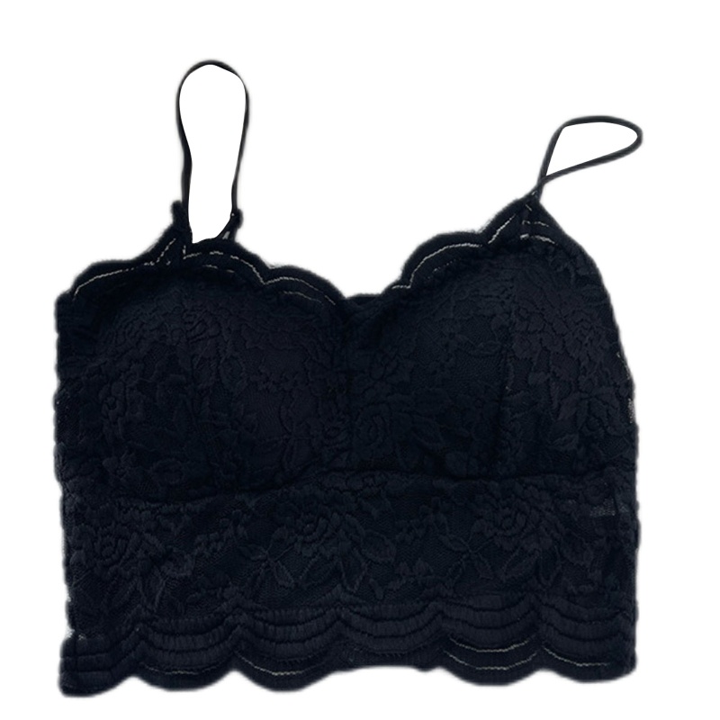 Áo Lửng Hai Dây Cổ Chữ V Phối Ren Hoa Có Mút Đệm Ngực Thời Trang Mùa Hè Quyến Rũ Dành Cho