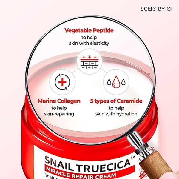 Combo 2 SP Dưỡng Ẩm Phục Hồi Da Chiết Xuất Ốc Sên Some By Mi Snail Truecica Miracle Repair (SRM 100ml + Kem 60g)