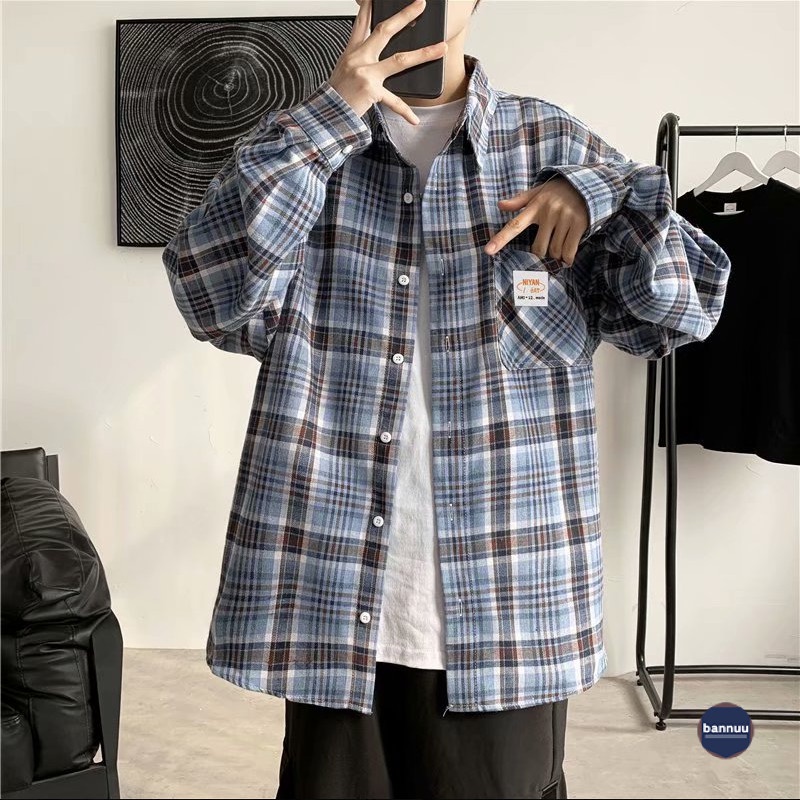 Áo Sơ Mi Nam Ngắn Tay áo sơ mi caro Kẻ Sọc Thời Trang áo sơ mi trắng bông áo sơ mi nữ form rộng chất đũi cao cấp áo đôi nam nữ