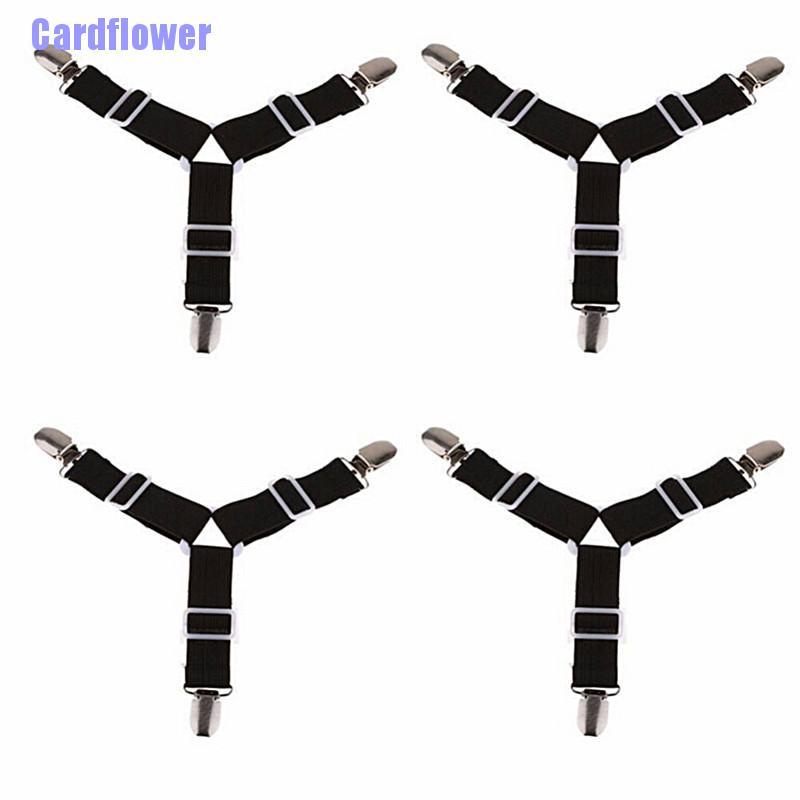 Cardflower  2pcsTriangle Suspender Holder Bed Mattress Sheet Straps Clips Grippers Fasteners