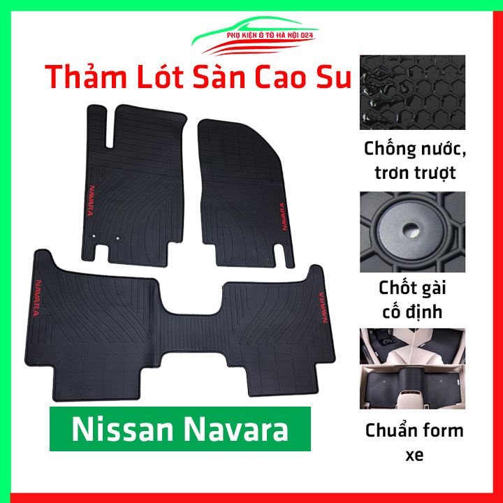 Thảm lót sàn cao su cho xe Navara 2016-2017-2018-2019-2020-2021-2022-2023 hàng chuẩn theo xe chịu lực tốt