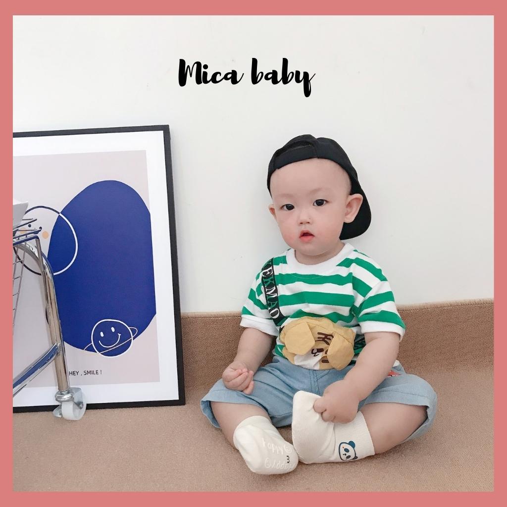 Tất vớ cao cổ màu trắng in hình thú dễ thương cho bé T30 Mica Baby