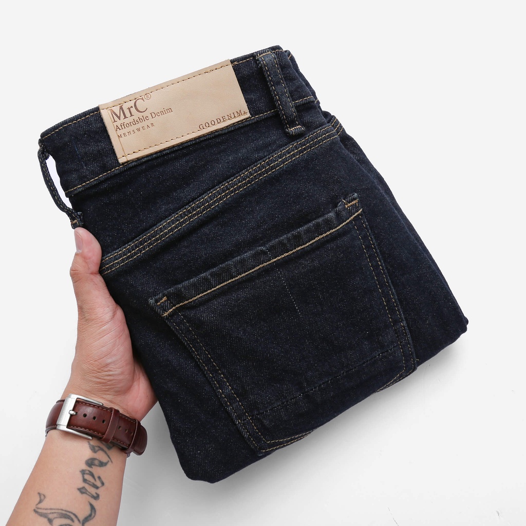 Quần jean nam trơn cao cấp MRC 044 chất denim co giãn nhẹ 2 chiều - MENFIT