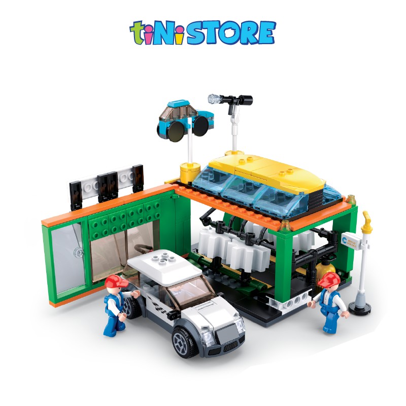 Đồ chơi lắp ráp sáng tạo lego tiệm rửa xe ô tô tiNiToy 323 mảnh ghép YY741989