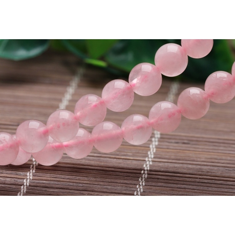 Chuỗi Hạt Đá Thạch Anh Hồng Tự Nhiên 4 6 8 10mm Làm Trang Sức