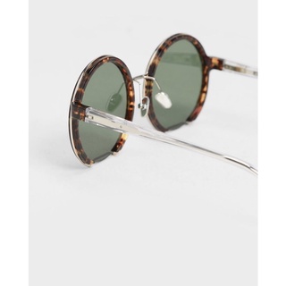 Mắt kính Charles&Keith Cut Off Frame Round Sunglasses - T. Shell