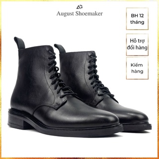 Giày da nam cao cổ buộc dây da bò nhập khẩu cao cấp handmade August Ankle