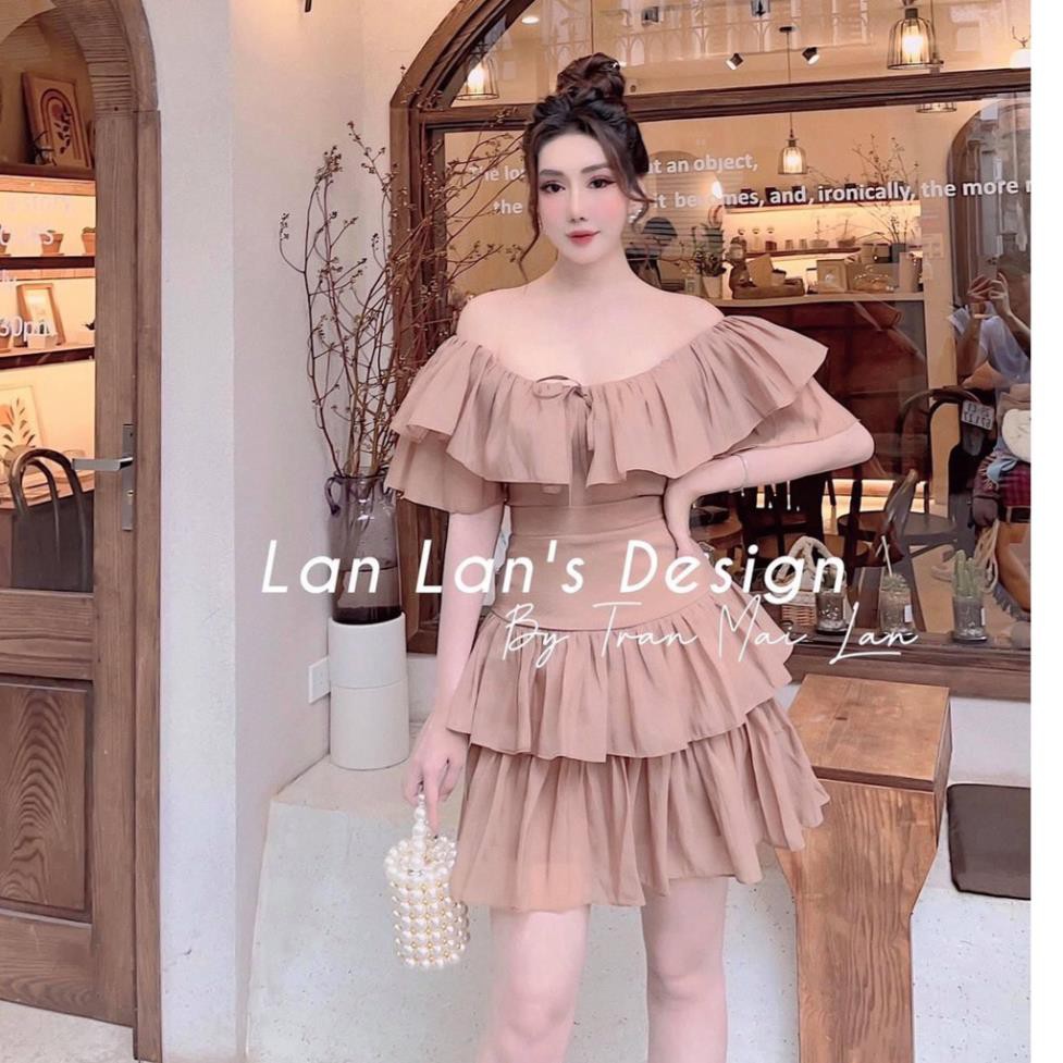 Váy Tơ Trễ Vai Bèo Nhún Hai Lớp -Đầm Peplum Tiểu Thư | BigBuy360 - bigbuy360.vn
