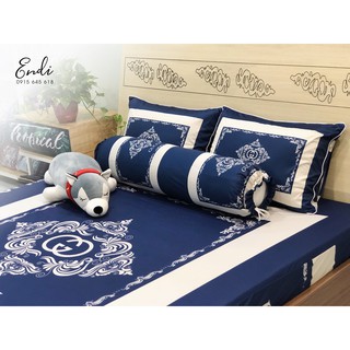 Bộ ga thun lạnh 5d xanh endi