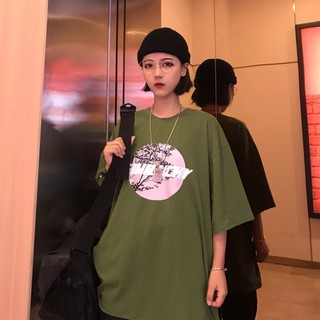 Áo Thun Nữ Xanh Rêu Rộng TAY LỠ  UNISEX 