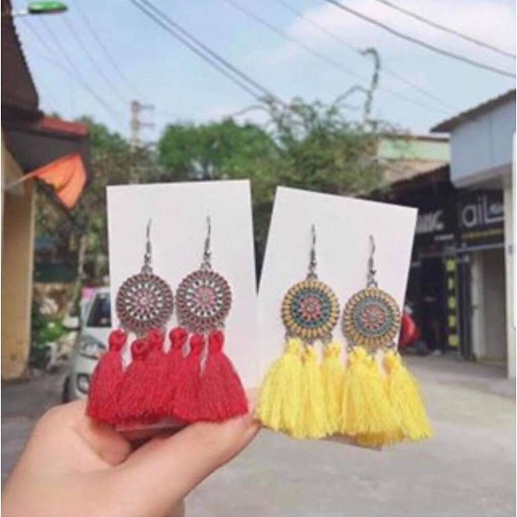 Khuyên tai tuarua phong cách Bohomian, bông tai du lịch siêu xinh
