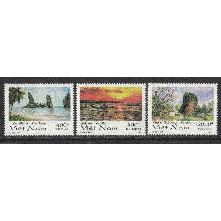 Tem sưu tập MS 803 Tem Việt Nam Phong cảnh miền Nam 1999 ( 3 tem )