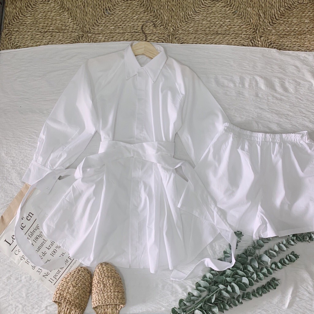 [Mã FATHANG5 giảm 10K đơn 50K] SET SOMI TAY DÀI THẮT EO KÈM SHORTS | BigBuy360 - bigbuy360.vn