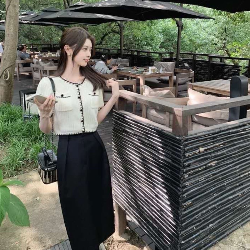 Áo cardigan Dệt Kim Tay Ngắn Cổ Chữ V Thiết Kế Mới Thời Trang Dành Cho Mùa Hè