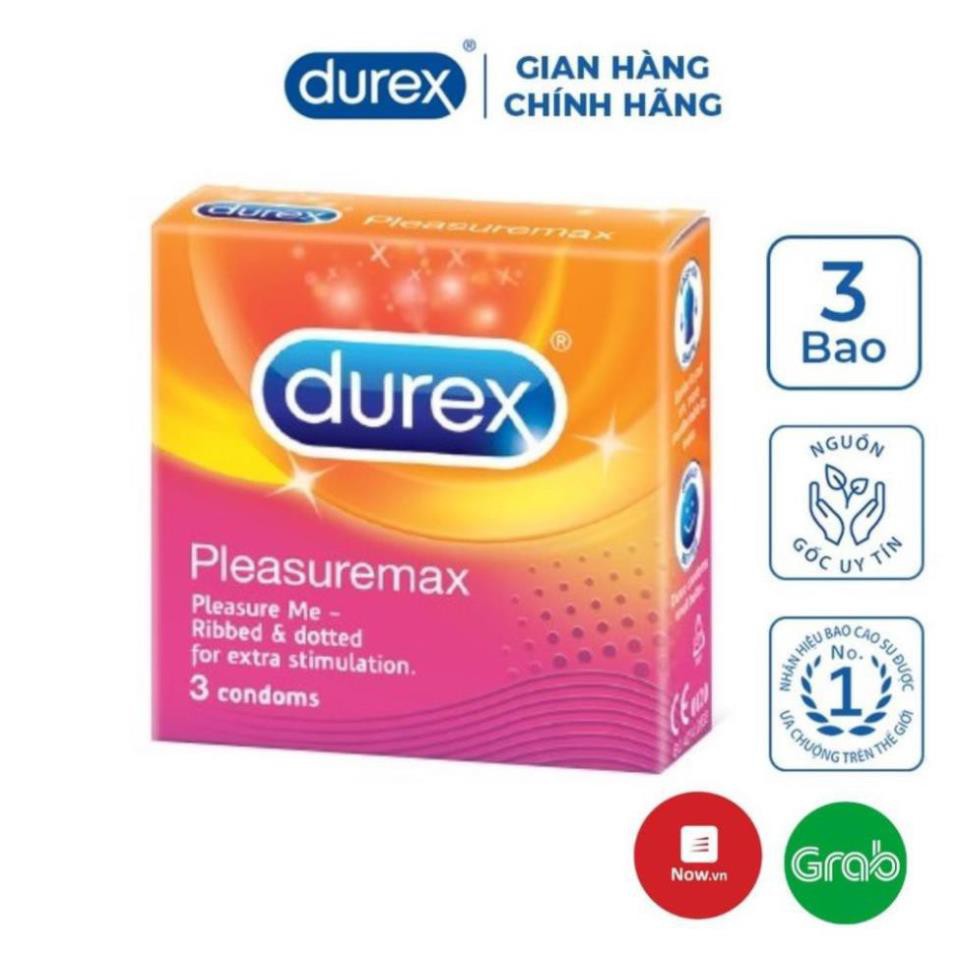 Bao cao su Durex Pleasuremax hộp 3 chiếc bcs gân gai  tạo cảm xúc mãnh liệt Sói.official