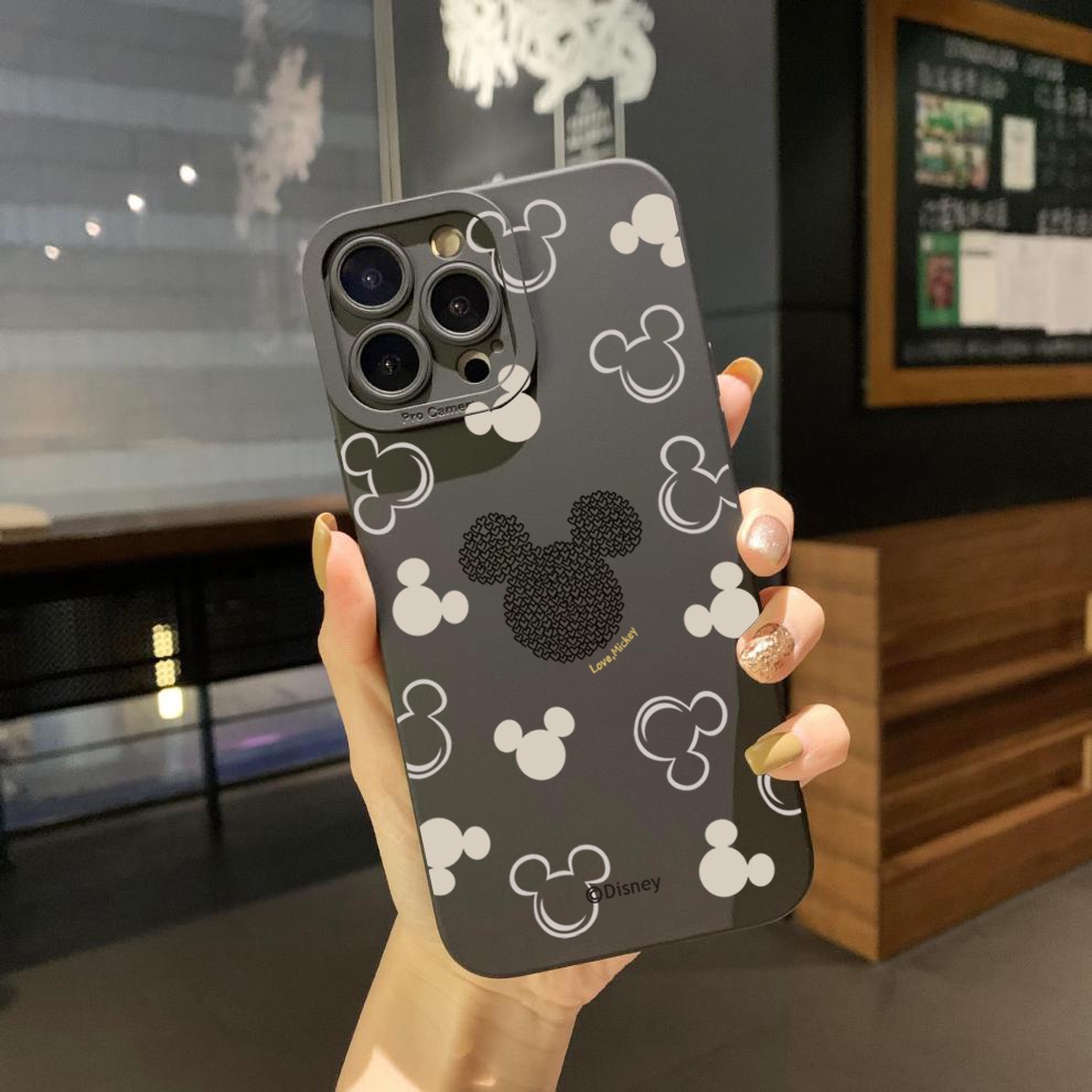 Ốp Điện Thoại Viền Vuông Hình Mickey Minne Dễ Thương Cho iPhone 14 Plus 13 Pro Max 12 iPhone 11 XR 8 7 SE 2022