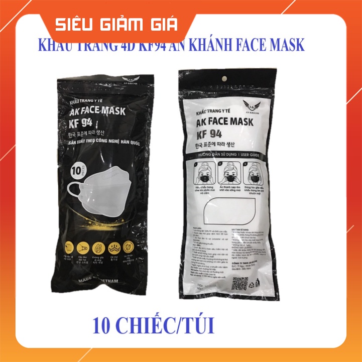 Khẩu Trang Kháng Khuẩn 4D Mask KF94 Thiết Kế Thông Minh Ôm Sát Khuôn Mặt [10Chiếc/Túi]
