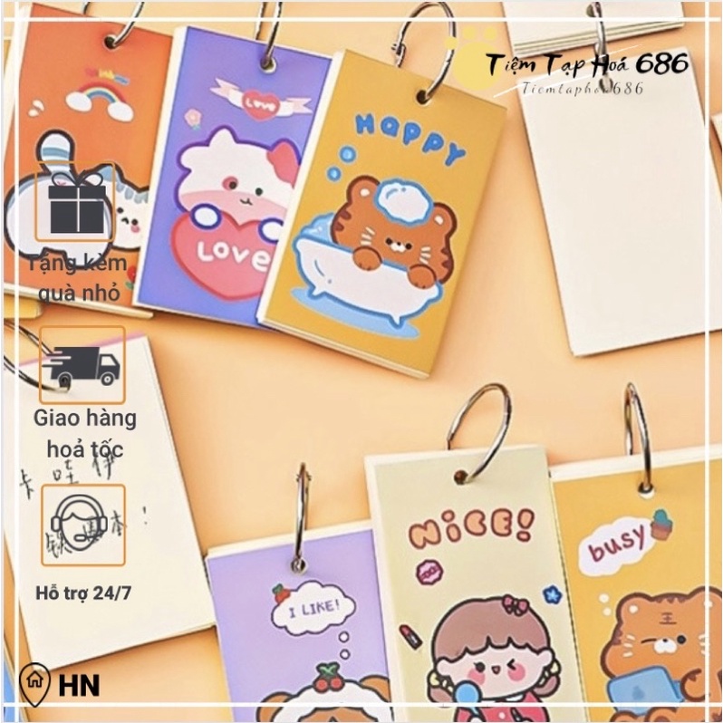 FlashCard học ngoại ngữ 💥FREESHIP💥Giấy ghi chú -sổ học từ vựng -thẻ học thông minh- flashcard ghi từ,công thức tiện dụng
