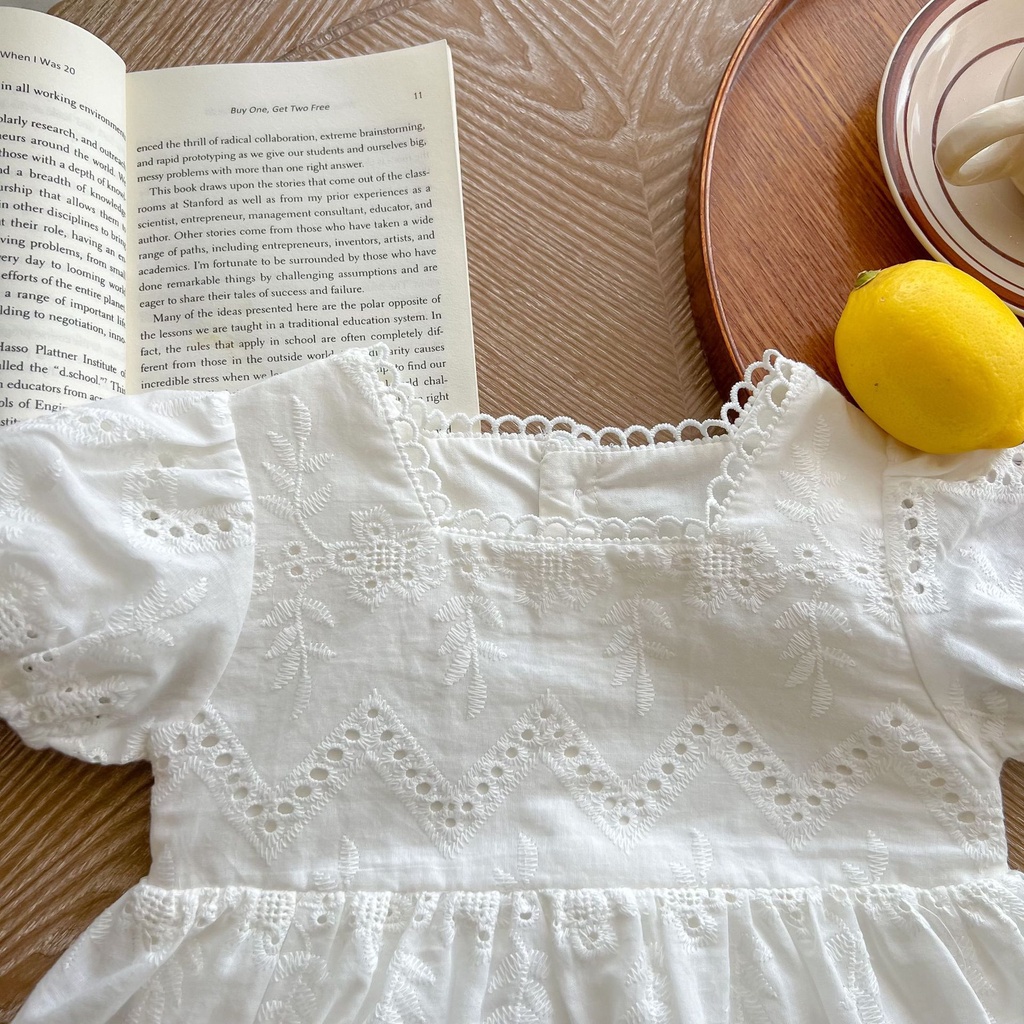 Váy Đầy Tháng, Đầm Thôi Nôi Cho Bé Gái Họa Tiết Ren Thêu, Váy Ren Công Chúa Cho Bé Gái Từ 5-13kg [GB46]