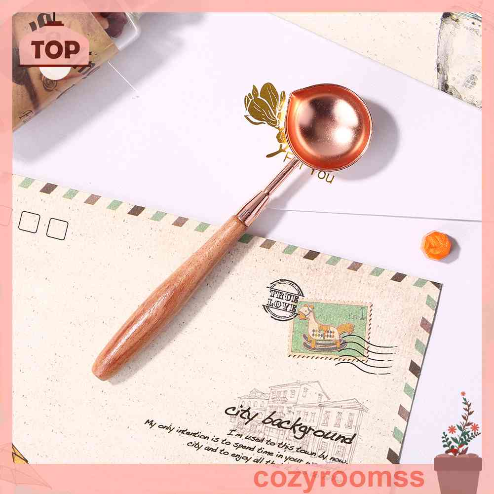 Muỗng Nấu Chảy Sáp Bằng Gỗ Phong Cách Retro Cho Sổ Tay