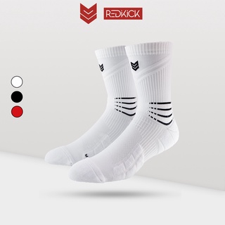 Combo tất thể thao Redikick R360 & R02 chống trượt thoáng khí có đệm dành cho bóng rổ bóng đá chạy bộ gym cao cổ nam nữ